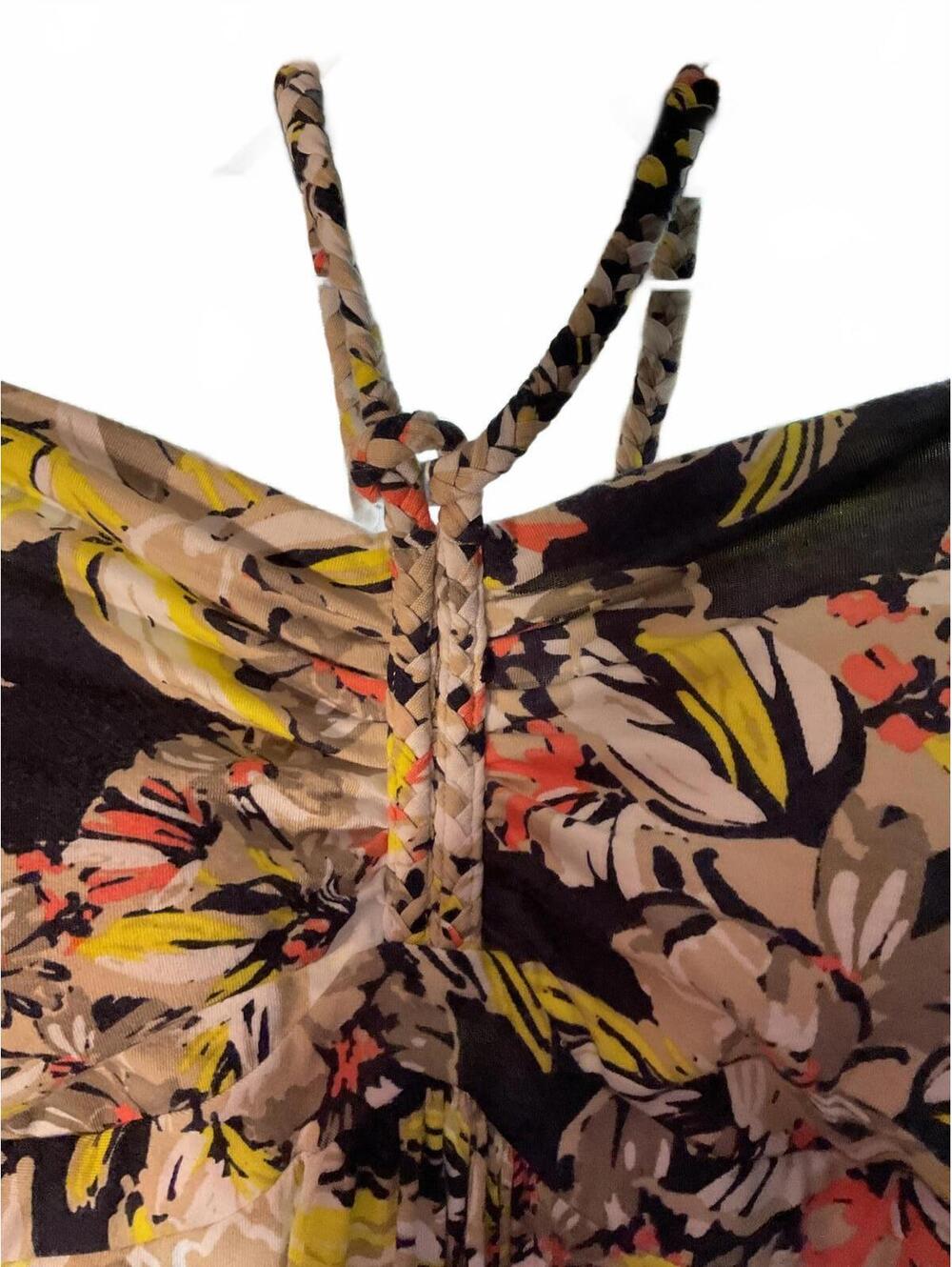 Love Fire Halter Floral Tropical Vacation Summer Maxi Dress Size Large - Picture 6 of 10